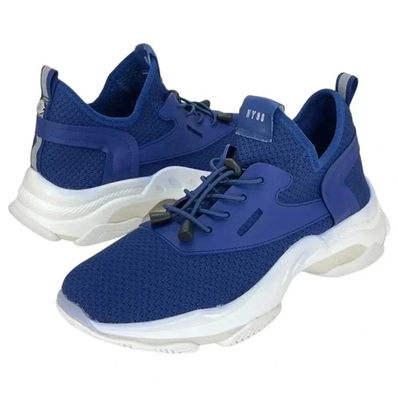 Steve Madden Impact Navy Mesh Mid Top Mens Fashion Sneakers Size 7.5M - Picture 11 of 12